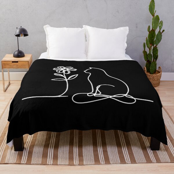 Item preview, Black Cat and flower: Gazing Upon Nature's Elegance designed and sold by Expressartzone.