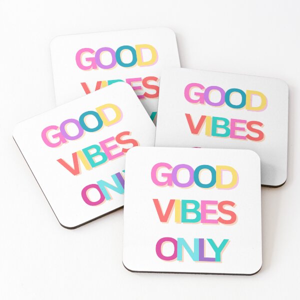 Artikelvorschau, Good Vibes Only – Positive Vibes T-Shirt mit mehrfarbiger Schriftart entworfen und verkauft von TeeShirtTrendz.