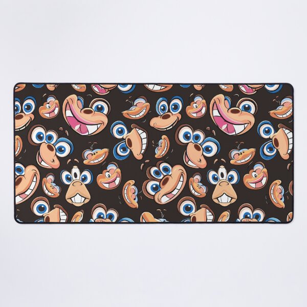 Item preview, Whimsical Cartoon Faces on Dark Background - funny - weird designed and sold by PICbyFemke.
