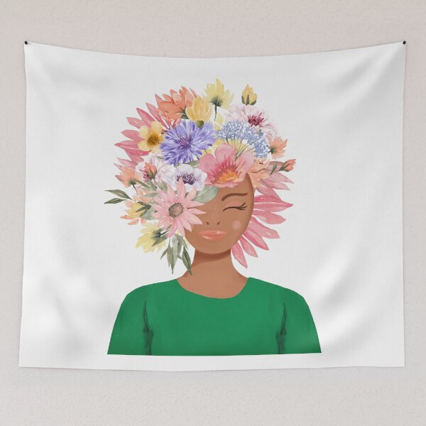 Item preview, You Belong Among the Wildflowers Floral Lady designed and sold by Moodthology.