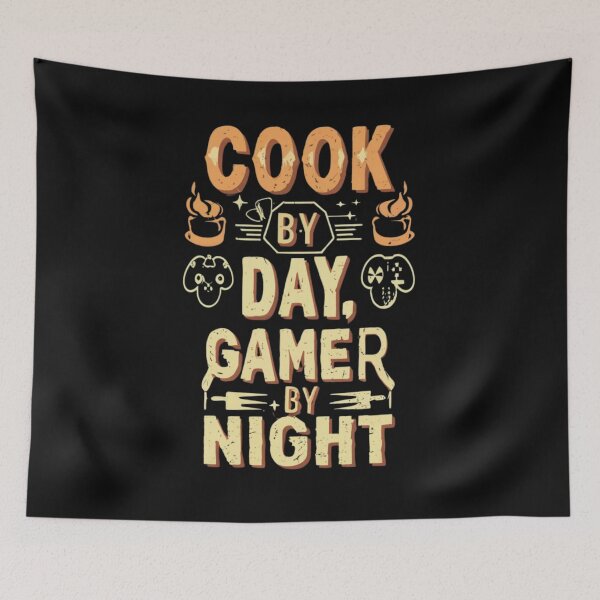 Item preview, Cook by day, Gamer by Night designed and sold by PatronesKawai.