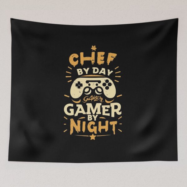 Item preview, Chef by day, Gamer by Night designed and sold by PatronesKawai.