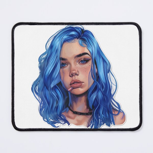 Item preview, Beautiful blue hair girl designed and sold by SmileshareShop.