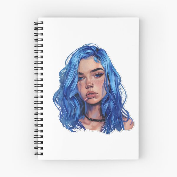 Item preview, Beautiful blue hair girl designed and sold by SmileshareShop.