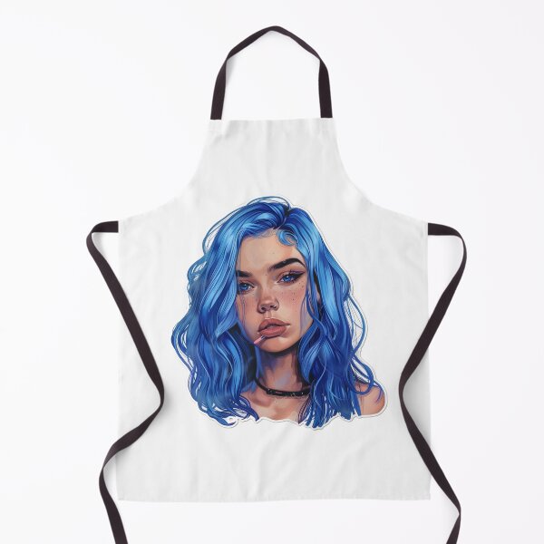 Item preview, Beautiful blue hair girl designed and sold by SmileshareShop.