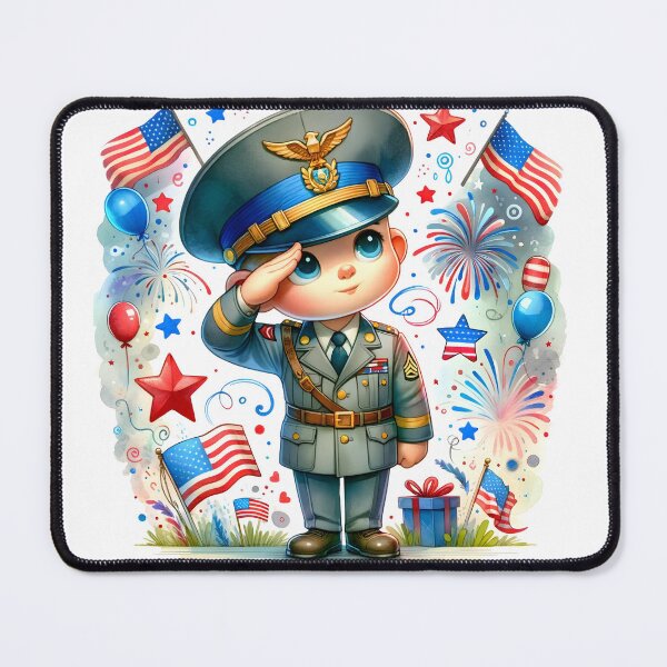 Item preview, Patriotic Soldier Saluting on Independence Day designed and sold by KNAA.