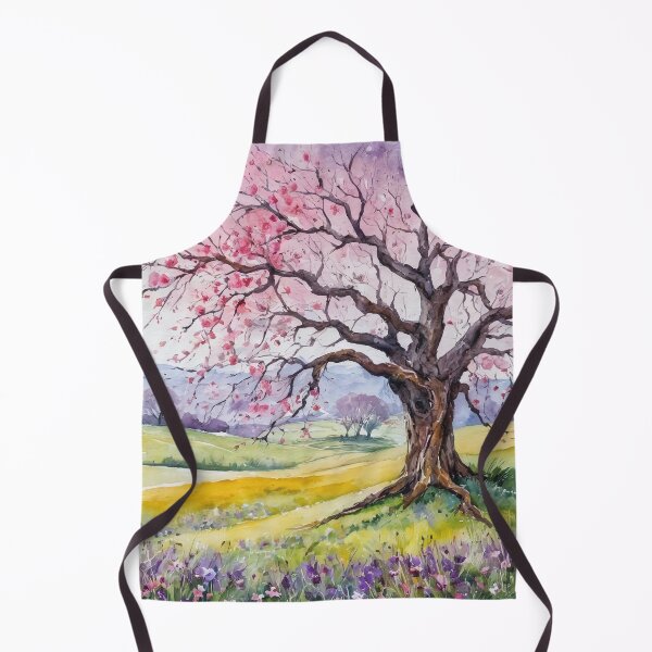 Item preview, Meadow with a flowering tree. Spring time landscape. designed and sold by twisted-dot.