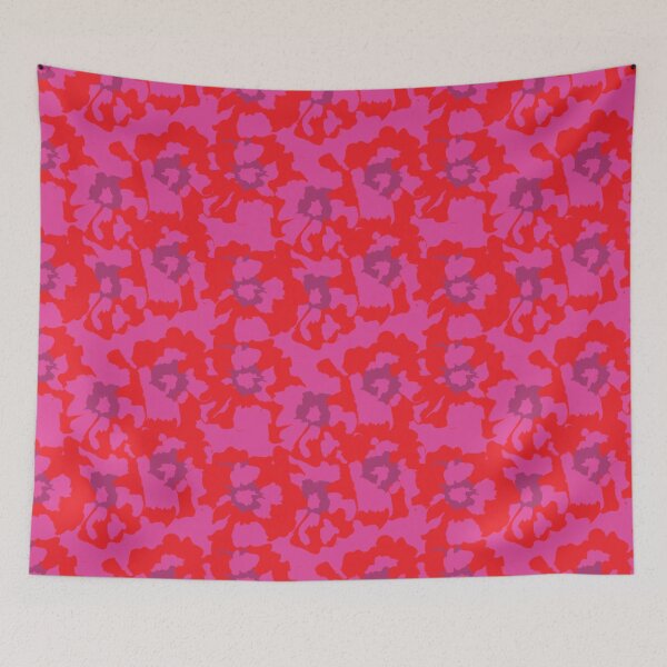 Item preview, Red flowers red background designed and sold by GENEST-V.