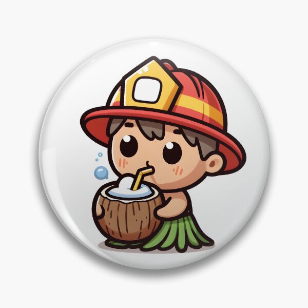 Item preview, Kawaii Firefighter With Grass Skirt designed and sold by CanvasCutie.