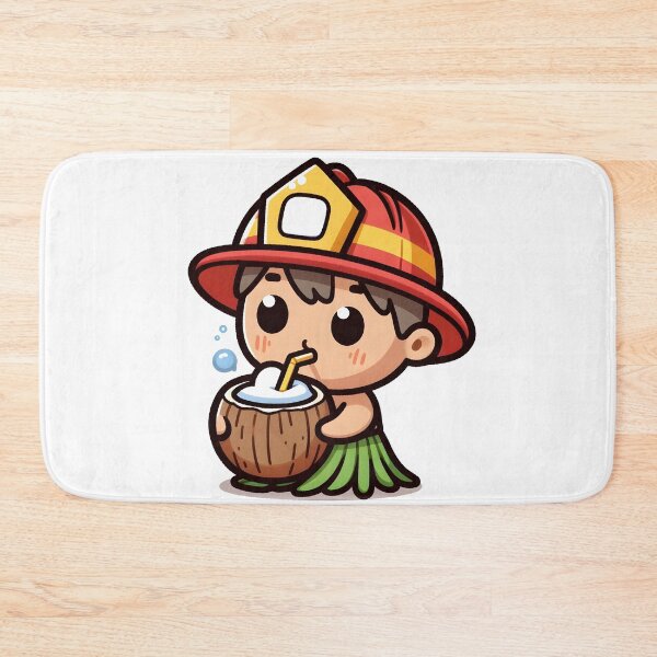 Item preview, Kawaii Firefighter With Grass Skirt designed and sold by CanvasCutie.