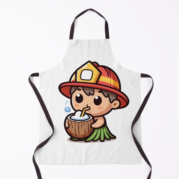 Item preview, Kawaii Firefighter With Grass Skirt designed and sold by CanvasCutie.
