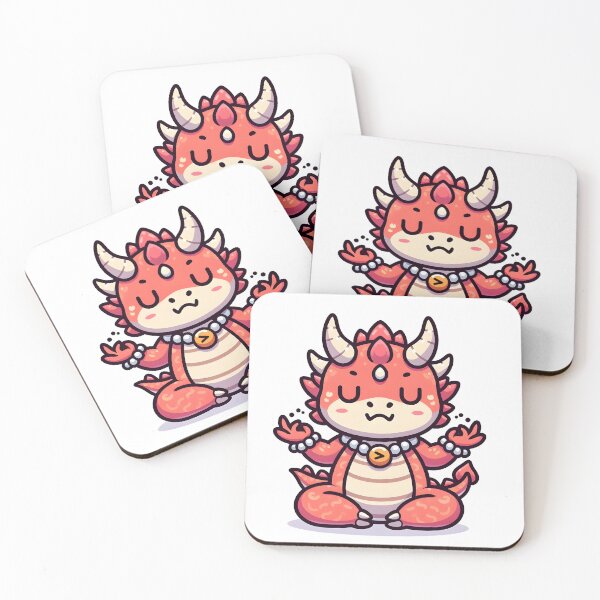 Aperçu de l'œuvre Kawaii Adorable Dragon Avec Bracelet Zen Méditant créée et vendue par CanvasCutie.