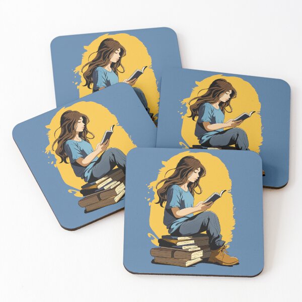 Item preview, Anime Girl Sitting and Reading A Book designed and sold by Charcoalart.