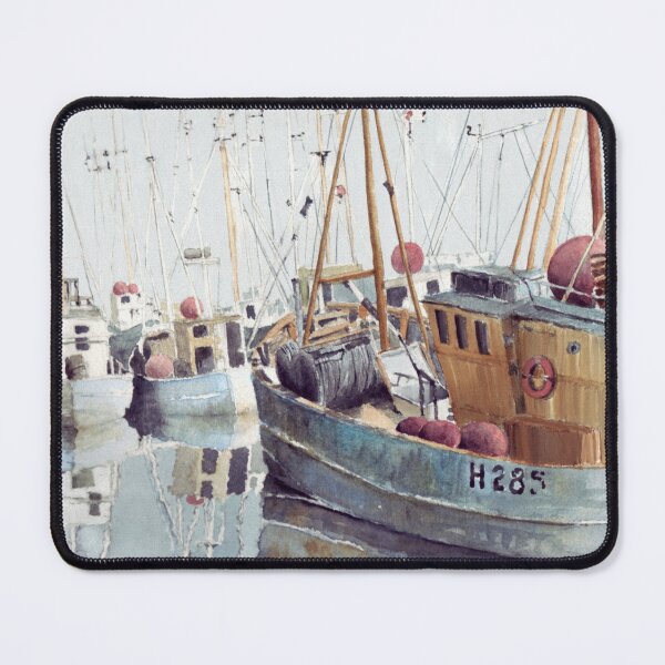Item preview, Hull fishing boats, mixed media painting for charity designed and sold by JayTCee.