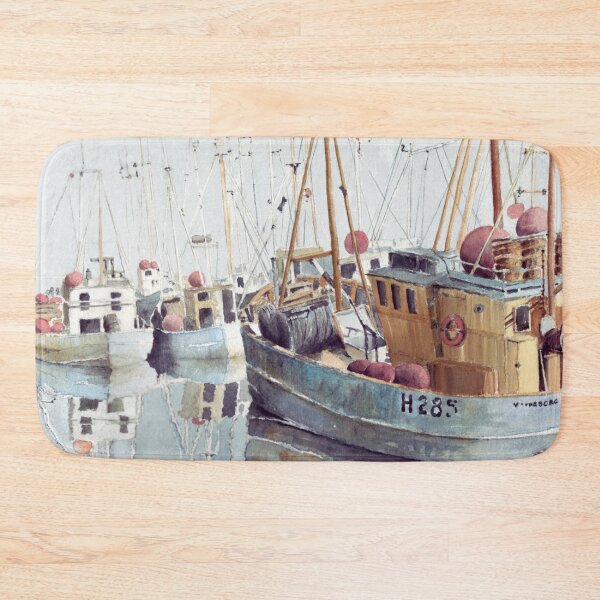 Item preview, Hull fishing boats, mixed media painting for charity designed and sold by JayTCee.