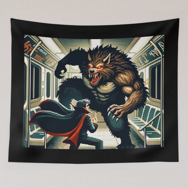 Item preview, Beefy Werewolf vs. Cunning Vampire in the Subway designed and sold by PinoyDnDShirts.