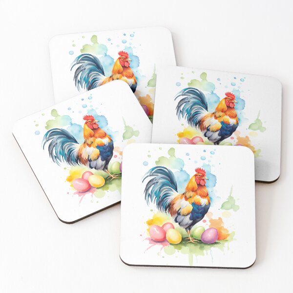 Item preview, Colorful Watercolor Easter Egger Rooster designed and sold by anyasevchenko.
