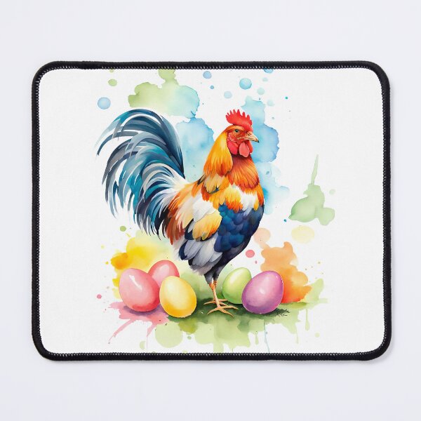Item preview, Colorful Watercolor Easter Egger Rooster designed and sold by anyasevchenko.
