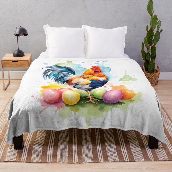 Item preview, Colorful Watercolor Easter Egger Rooster designed and sold by anyasevchenko.
