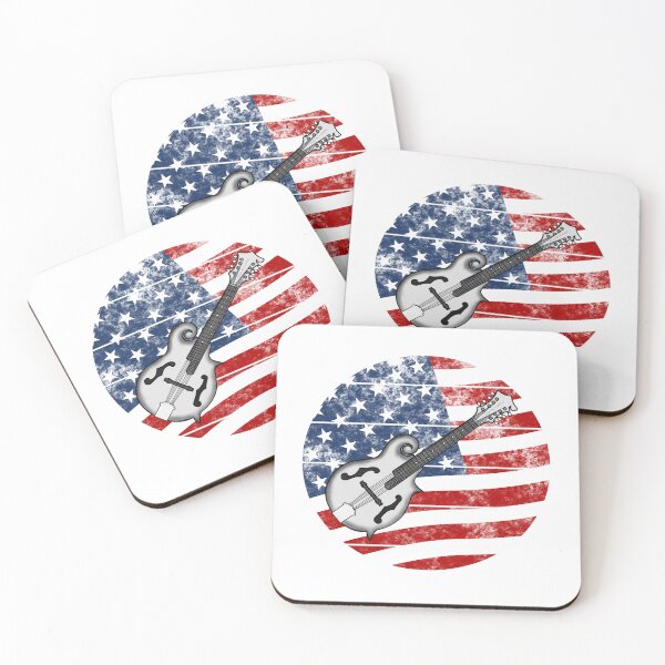 Item preview, Mandolin USA Flag Mandolinist Folk Musician 4th July designed and sold by doodlerob.