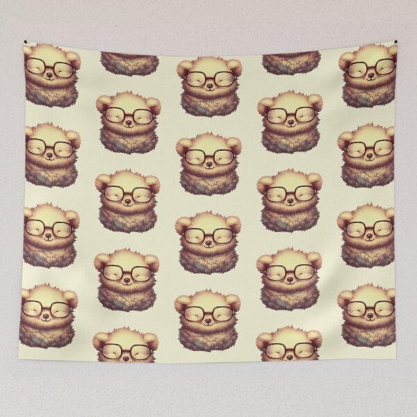 Item preview, Cute Fluffy Vintage Bear with Glasses designed and sold by greggfriedrice.