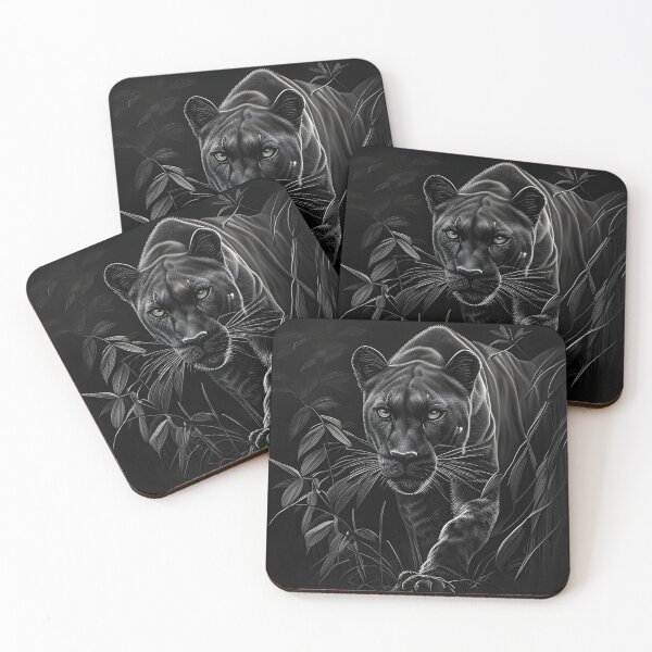 Item preview, Black and white Black Panther pencil drawing designed and sold by Pencil-Art.