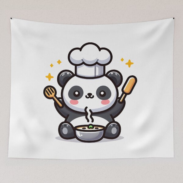 Item preview, Kawaii Panda With Chef'S Hat designed and sold by CanvasCutie.