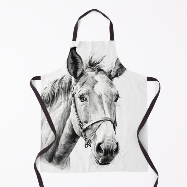 Item preview, Black and white donkey pencil drawing designed and sold by Pencil-Art.