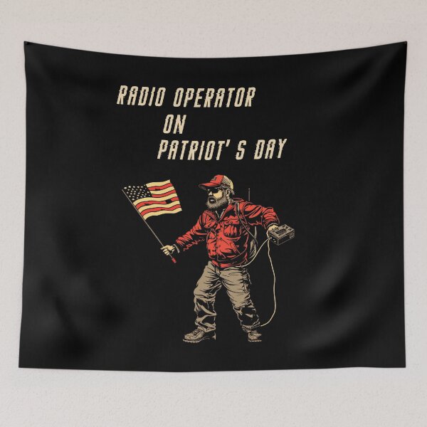 Item preview, Radio Operator On Patriot's Day American Flag Cool Gifts For Amateur Radio Lovers Ham Radio Radio Operator designed and sold by Waves-of-Art.