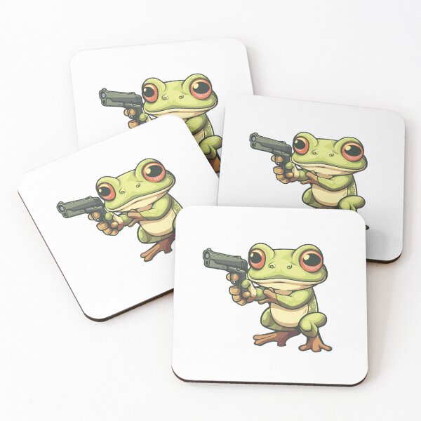 Item preview, Cartoon Green frog with gun designed and sold by MaateoDesign.