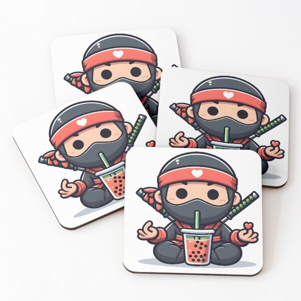 Item preview, Kawaii Ninja With Bubble Tea Cup designed and sold by CanvasCutie.
