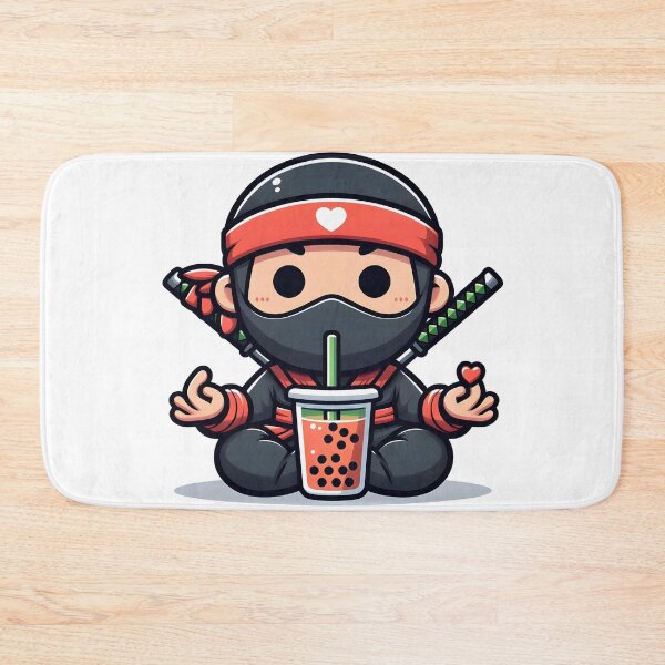 Item preview, Kawaii Ninja With Bubble Tea Cup designed and sold by CanvasCutie.
