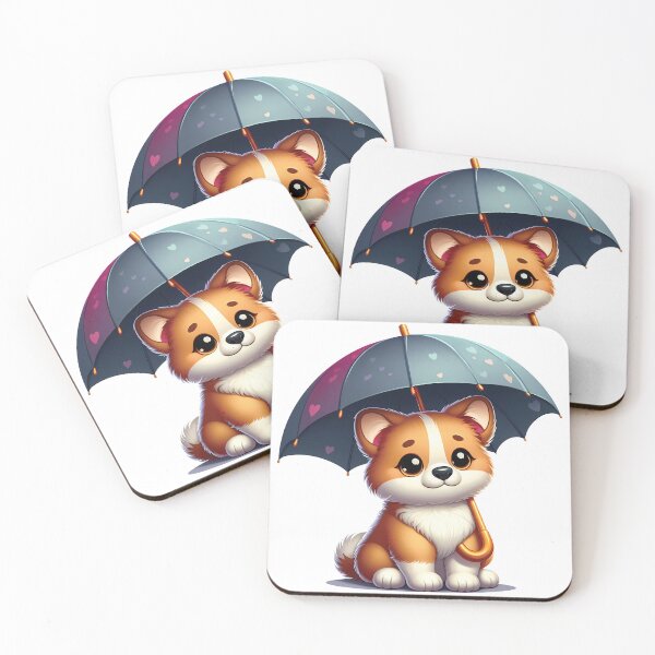 Item preview, The Puppy With An Umbrella designed and sold by TeaTimeTales.