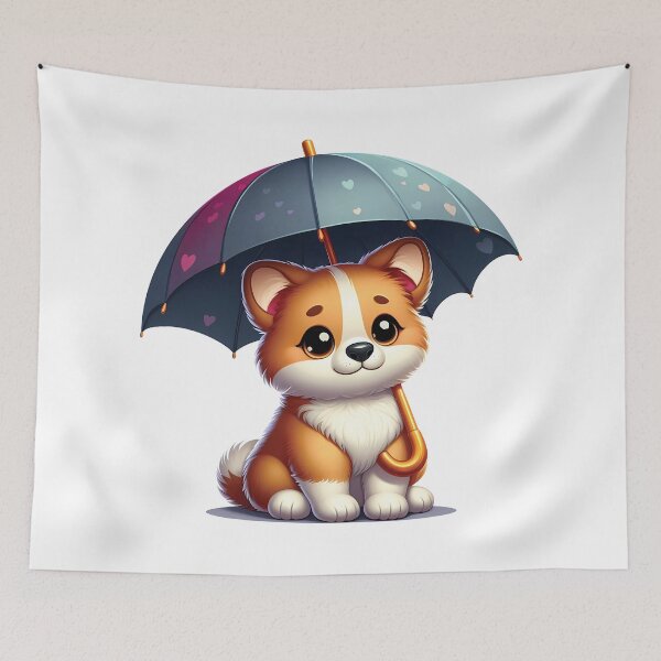 Item preview, The Puppy With An Umbrella designed and sold by TeaTimeTales.