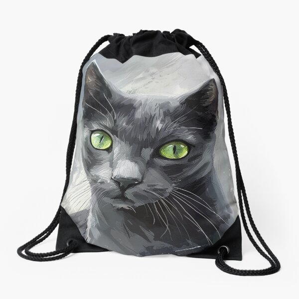 Korat cat digital water color Drawstring Bag