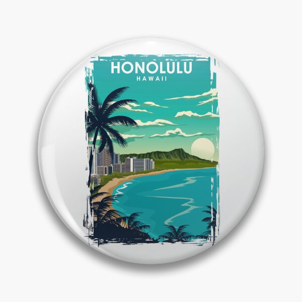 Item preview, Honolulu Hawaii Vintage Minimal City Travel Poster designed and sold by Stadify.