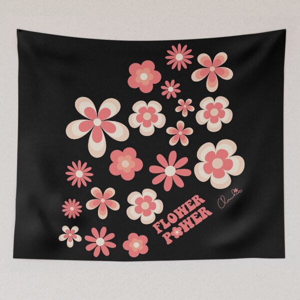 Item preview, Pantone 2024 Peach Fuzz Retro Flower Power Graphic designed and sold by ClaudiaFlores.