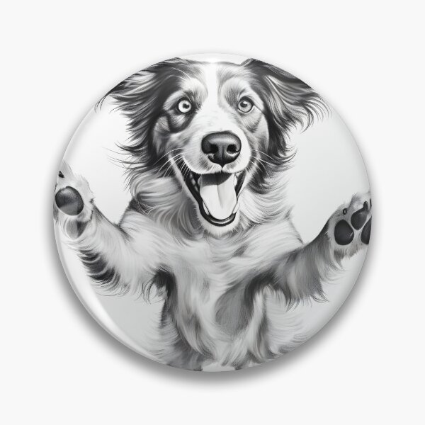 Item preview, Black and white Border Collie pencil drawing designed and sold by Pencil-Art.