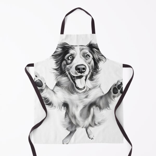 Item preview, Black and white Border Collie pencil drawing designed and sold by Pencil-Art.