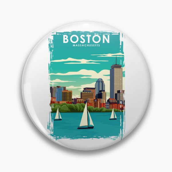 Item preview, Boston Massachusetts Vintage Minimal Travel Poster designed and sold by Stadify.
