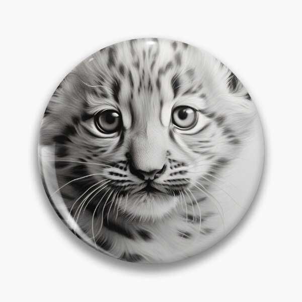 Item preview, Black and White Snow Leopard Cub designed and sold by Pencil-Art.