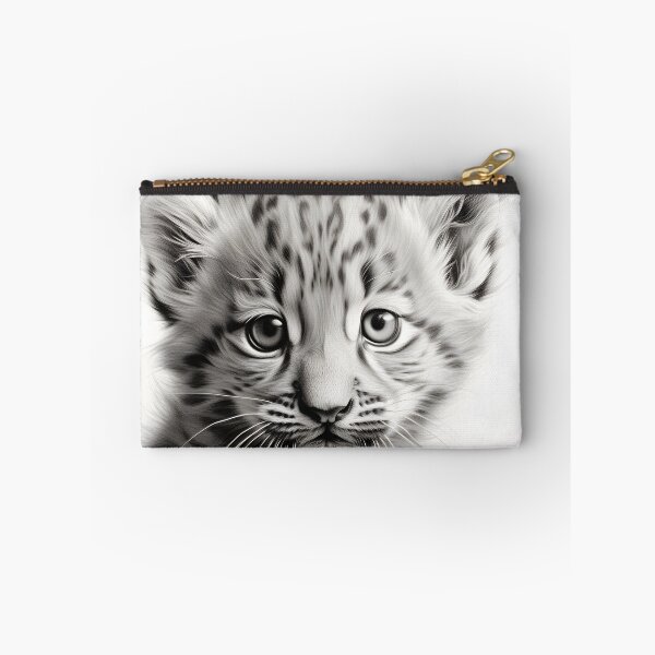 Item preview, Black and White Snow Leopard Cub designed and sold by Pencil-Art.