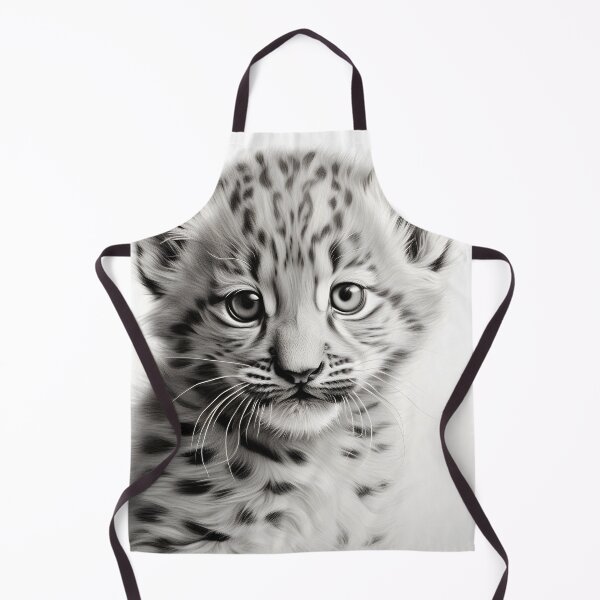 Item preview, Black and White Snow Leopard Cub designed and sold by Pencil-Art.