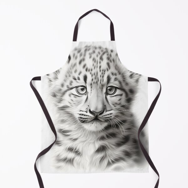 Item preview, Black and White Snow Leopard Cub designed and sold by Pencil-Art.