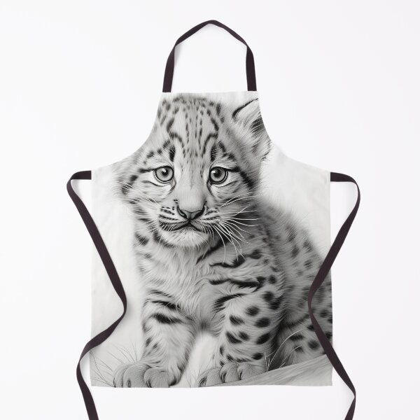 Item preview, Black and White Snow Leopard Cub designed and sold by Pencil-Art.
