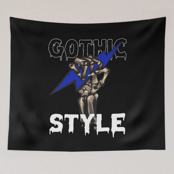 Item preview, hand with blue lightning bolt in gothic style designed and sold by Joncasmiart.