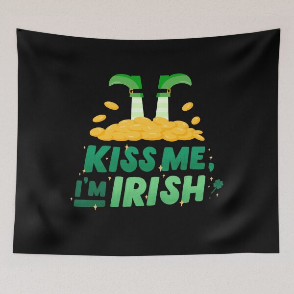 Item preview, Kiss my i'm IRISH - leprechaun's feet sticking out of gold designed and sold by Weknes.