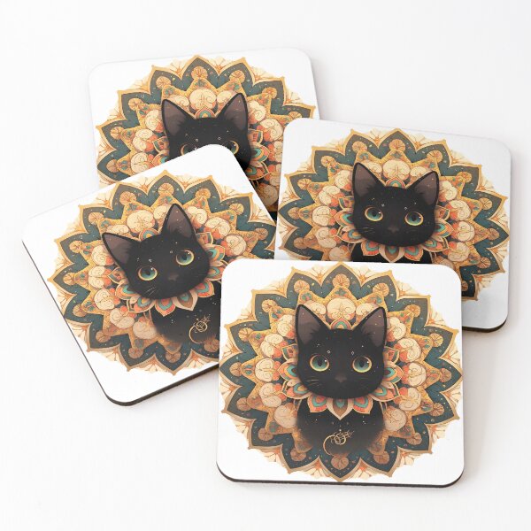 Item preview, Mandala with a cat designed and sold by HappyStickBike.