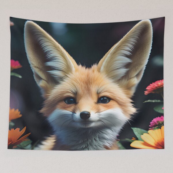 Item preview, Cute Flower Fennec Fox designed and sold by TheArtOfPat.