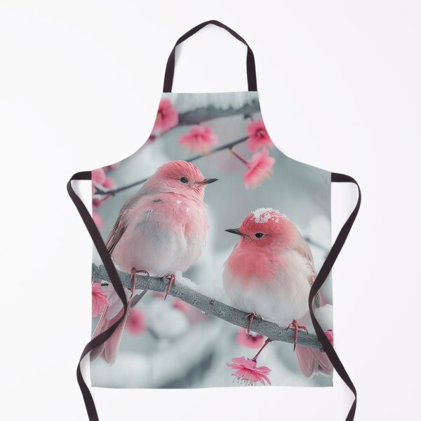 Item preview, Pink robin birds perching on a branch of cherry blossom tree designed and sold by sereneprint.